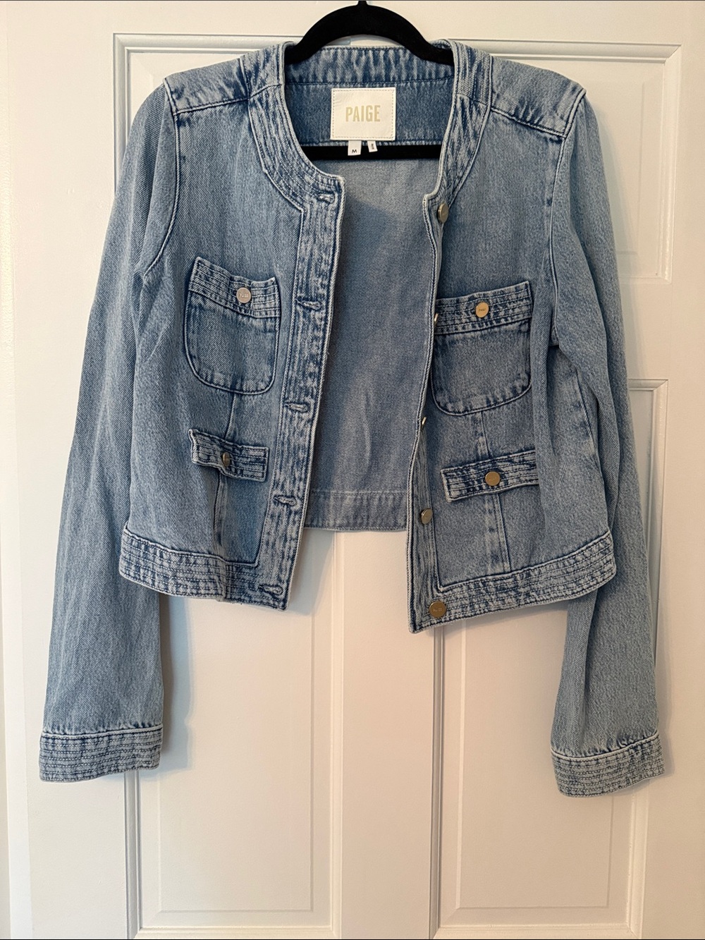 PAIGE Light Wash Denim Jacket - Picture 2 of 3